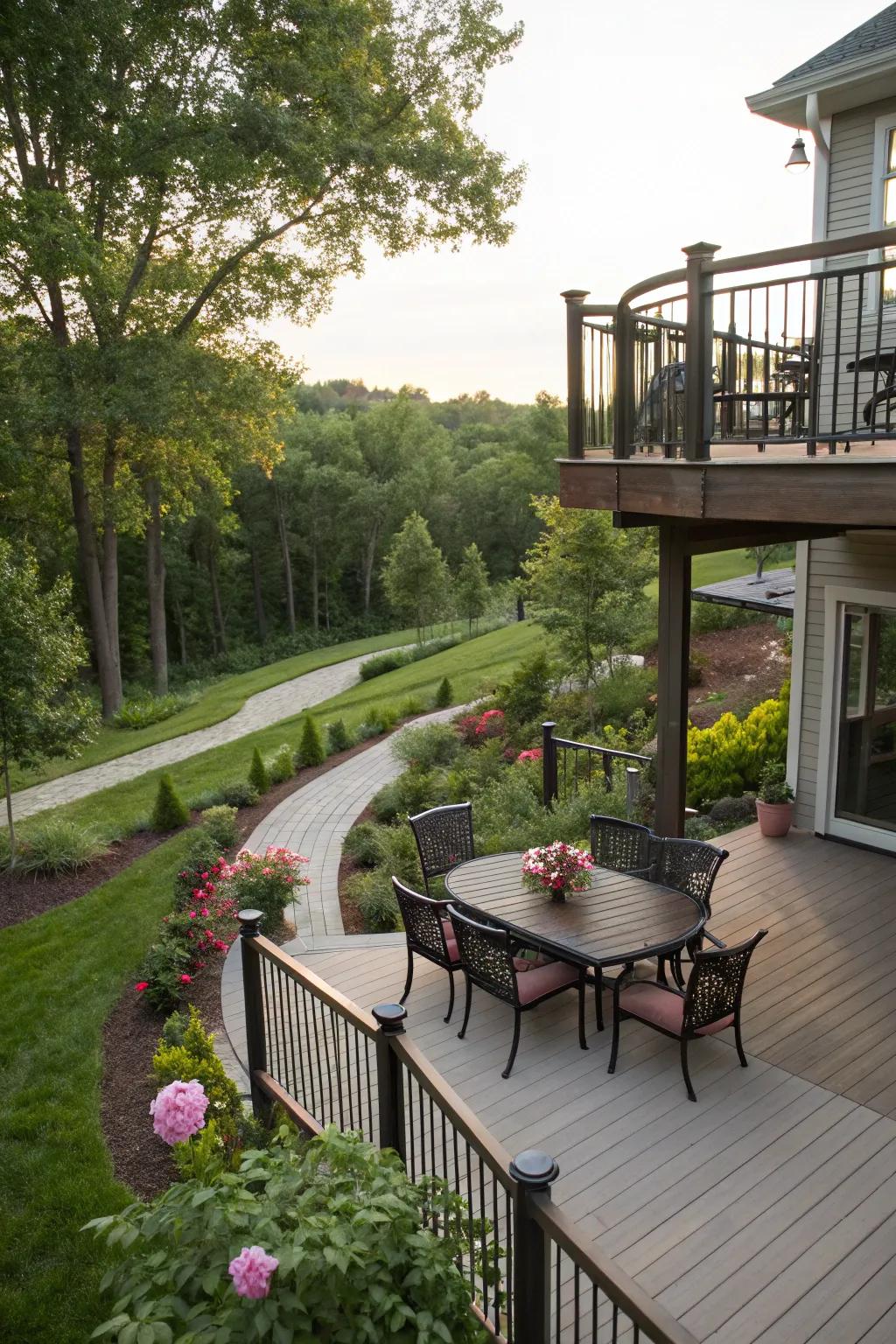 Create an inviting alfresco dining space on your deck.