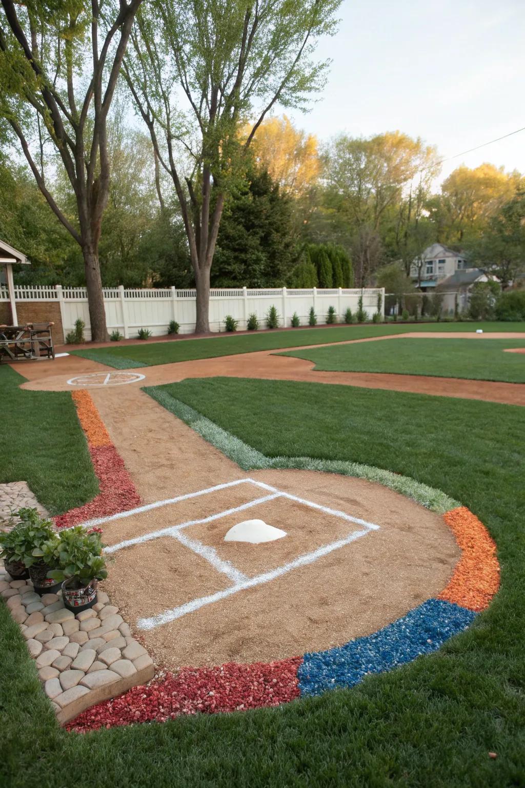 Distinct base paths add definition and flair to your field.