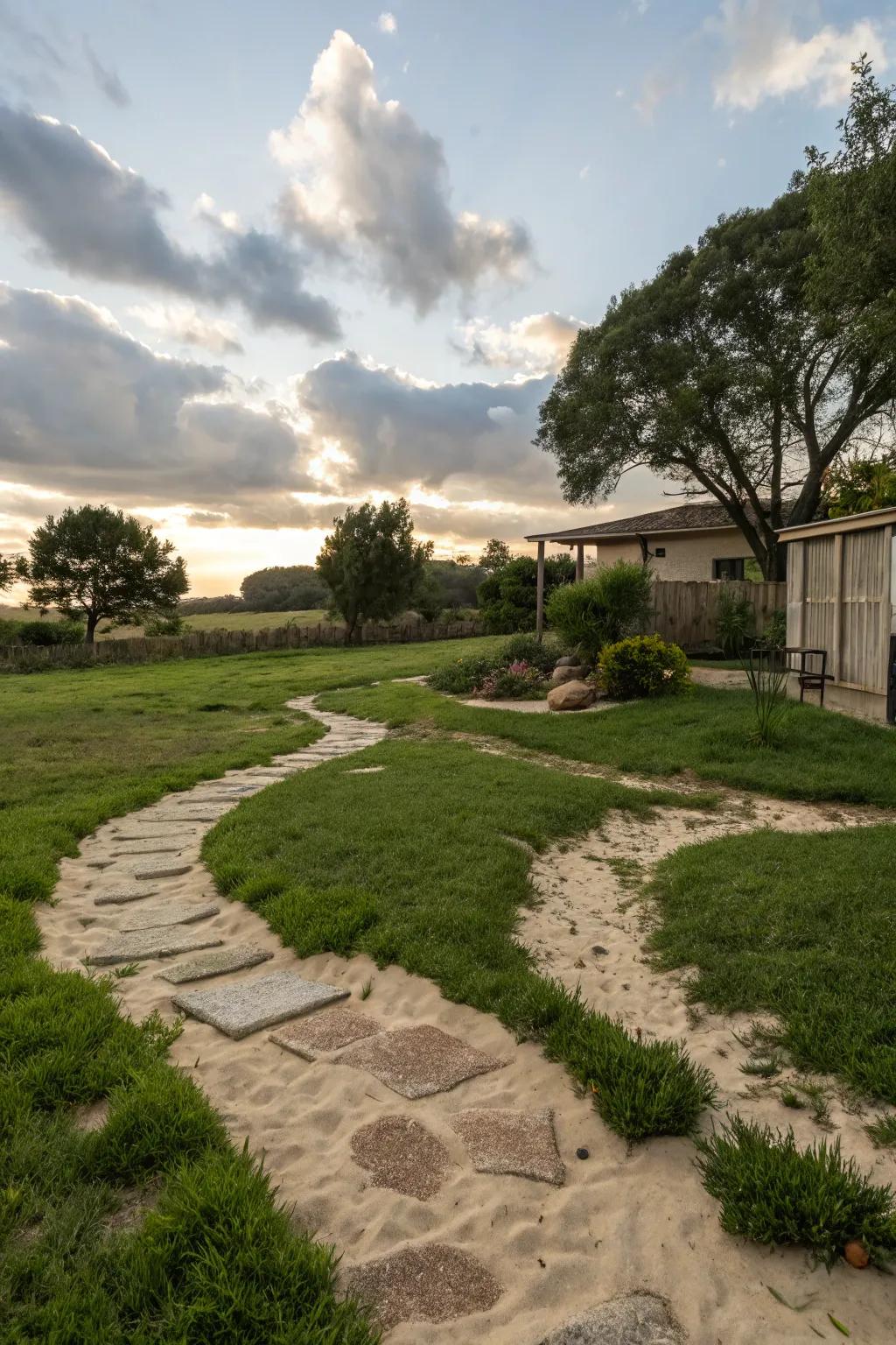 Pathways lead you through your backyard retreat.