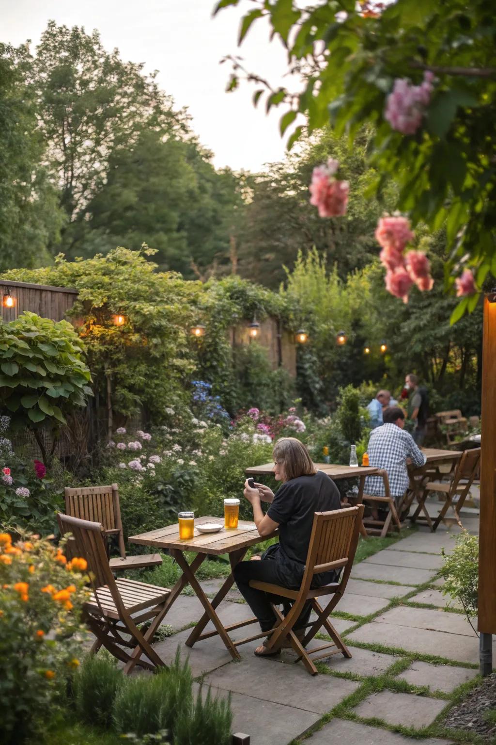 Greenery enhances the natural beauty of your beer garden.