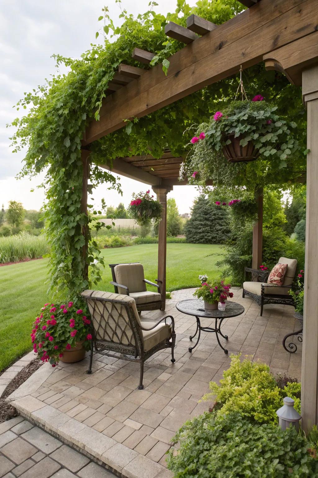 A pergola offers shade and style for your backyard retreat.