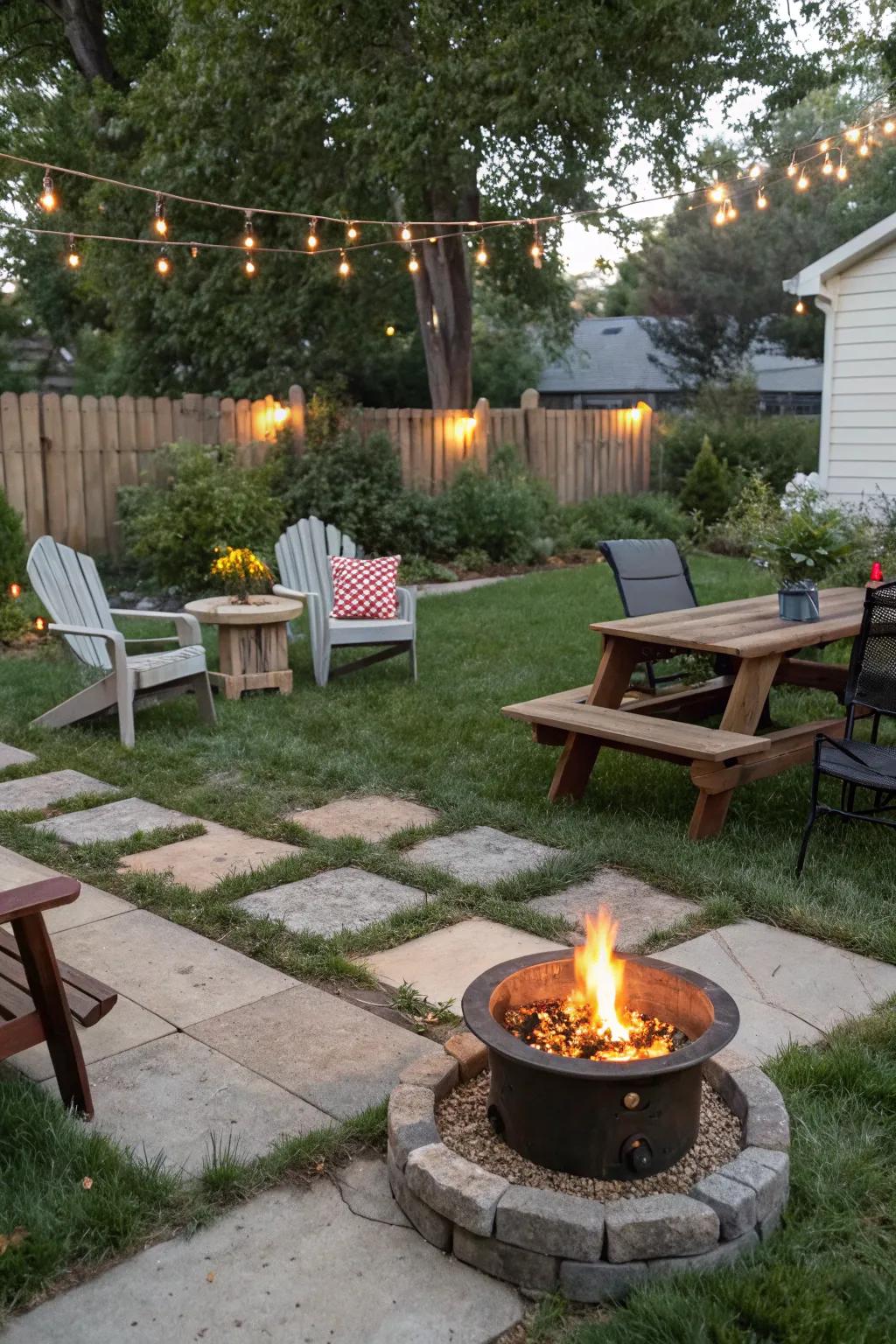Portable fire pits provide flexibility in any backyard setup.