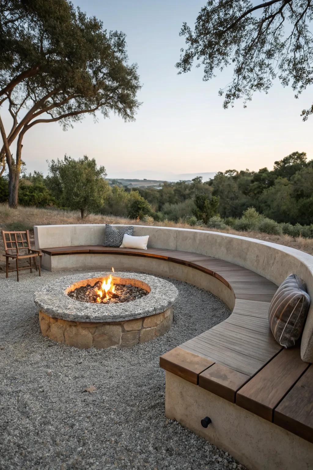 Built-in benches offer a sleek and space-saving seating solution.