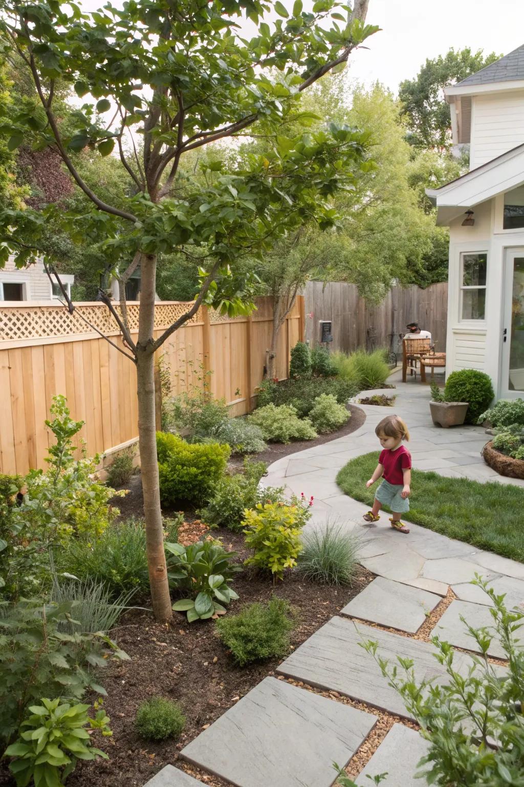 Natural elements create a 'secret garden' feel.