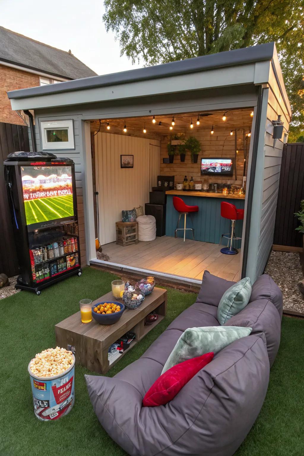 Elevate your gaming experience in a backyard gaming paradise.