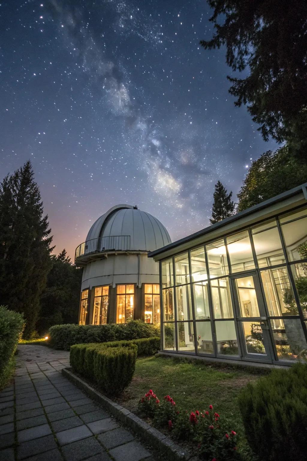 Retractable roof observatories offer both protection and panoramic sky views.