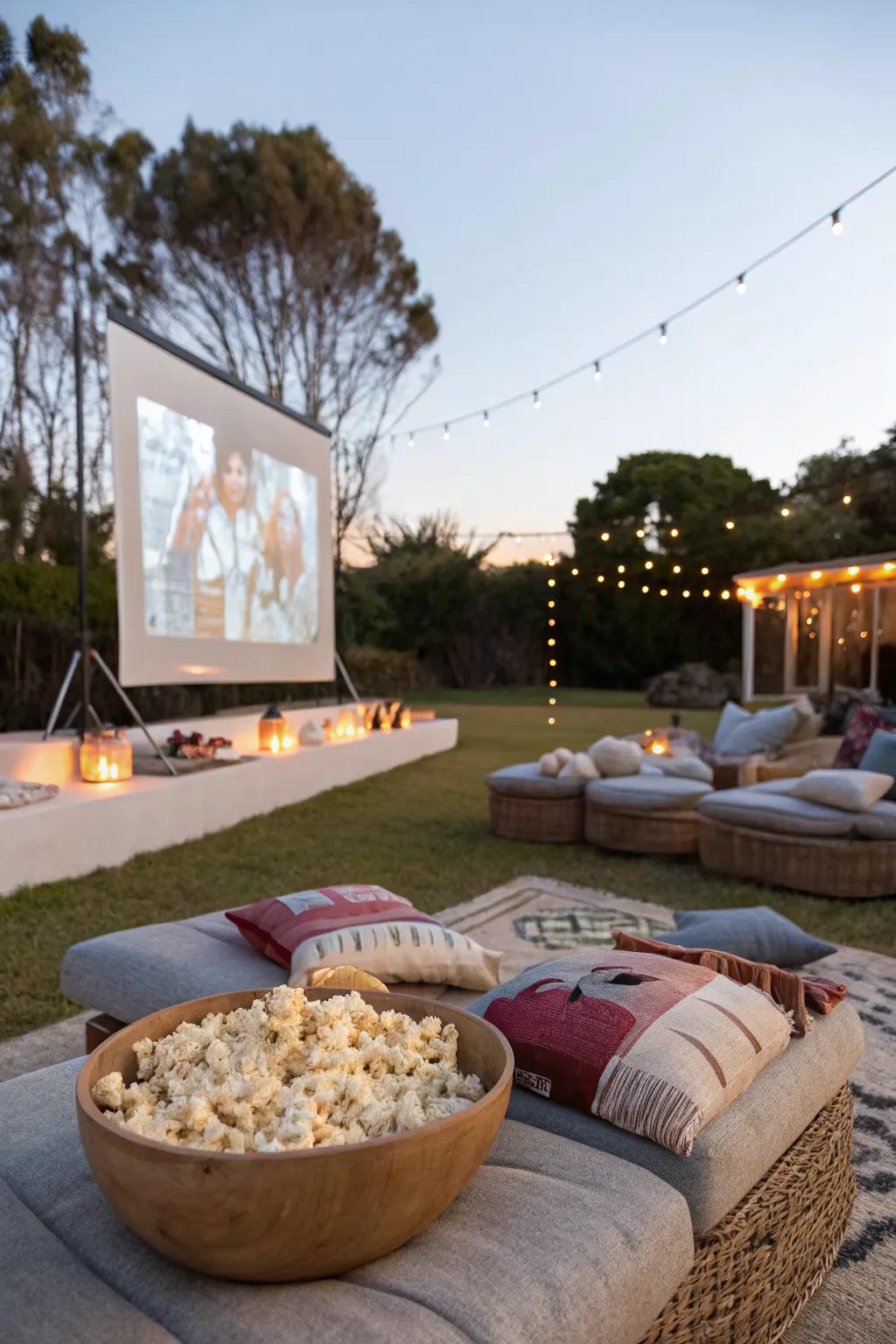 Enjoy films under the stars with an outdoor movie theater.