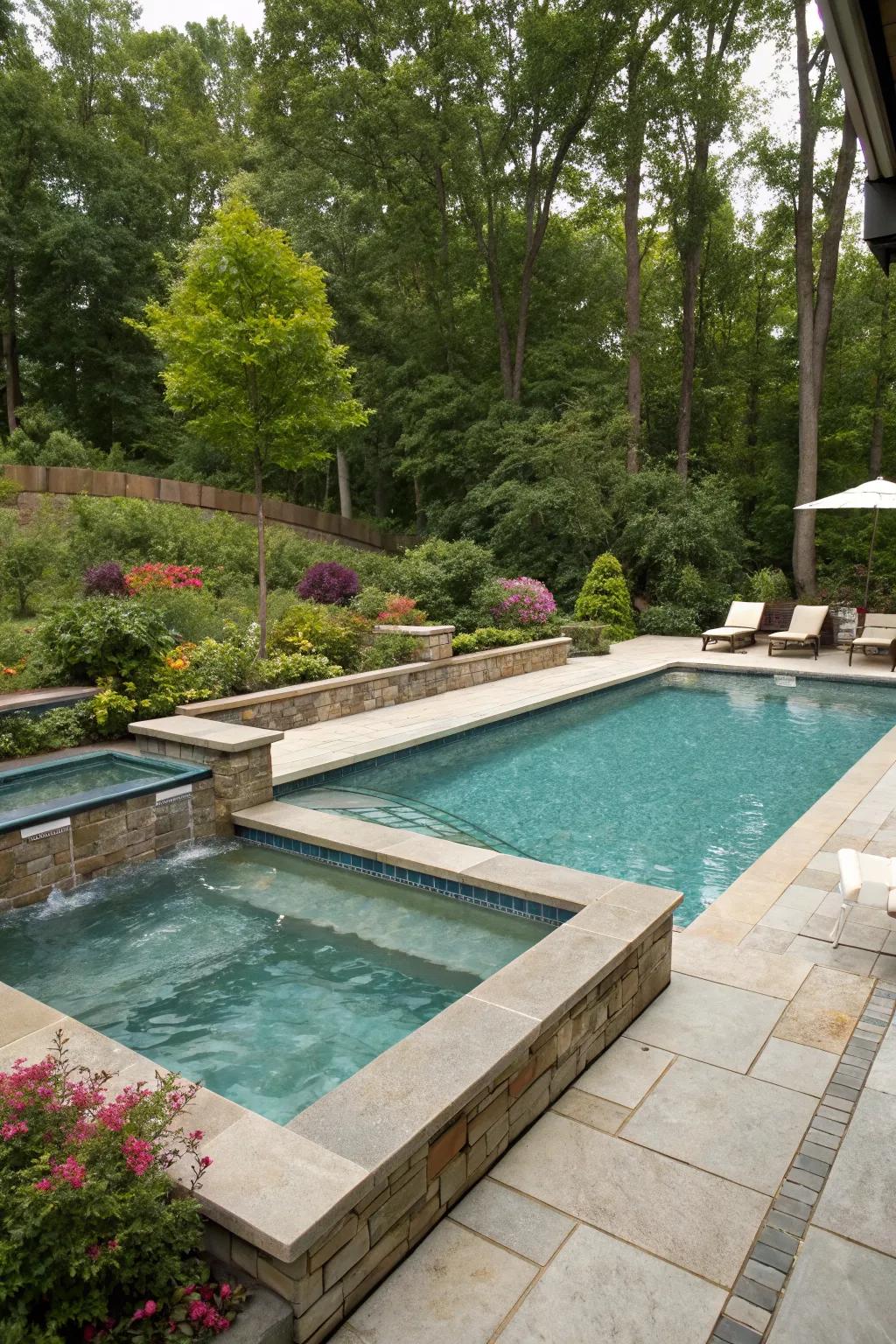 A multi-functional pool for ultimate relaxation.