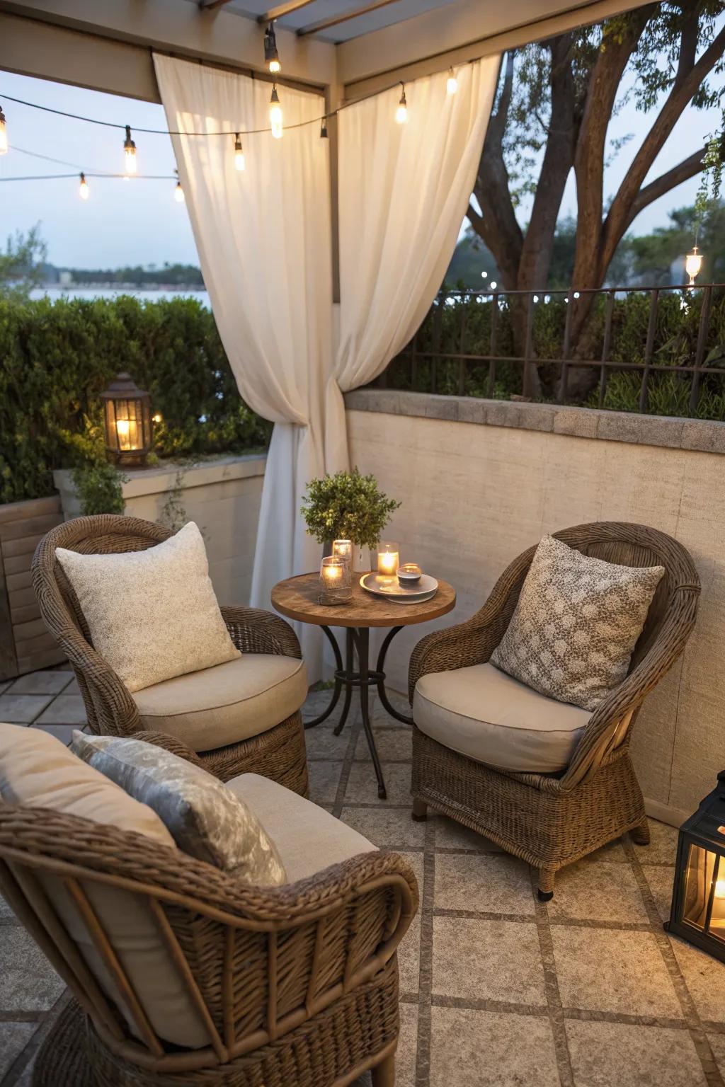 Relax in style with a custom outdoor seating nook.