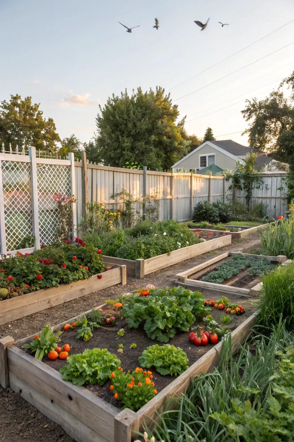 A neatly bordered garden area, offering protection and aesthetic appeal.