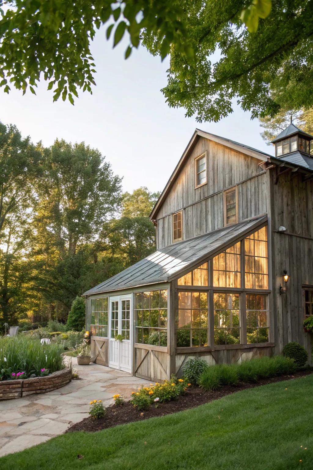 A sunroom extension for enjoying nature's beauty.