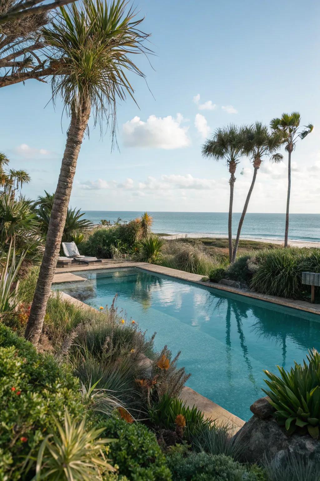 A water feature brings tranquility and a beach vibe to your garden.