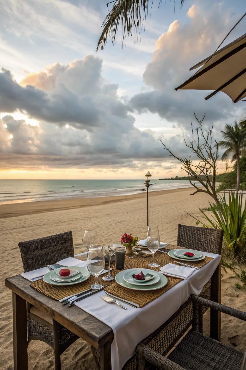Enjoy meals in the open air with a well-set dining area.