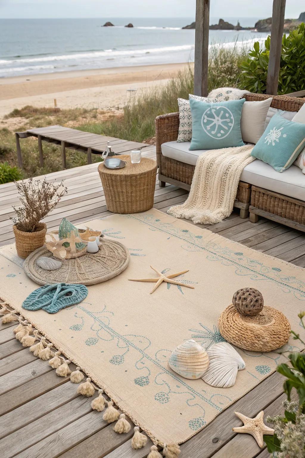 Outline your oasis with stylish outdoor rugs.