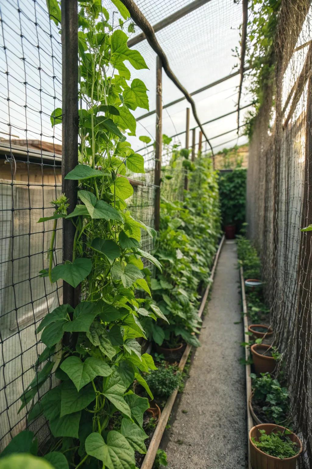 Maximize space with sleek vertical mesh panels.