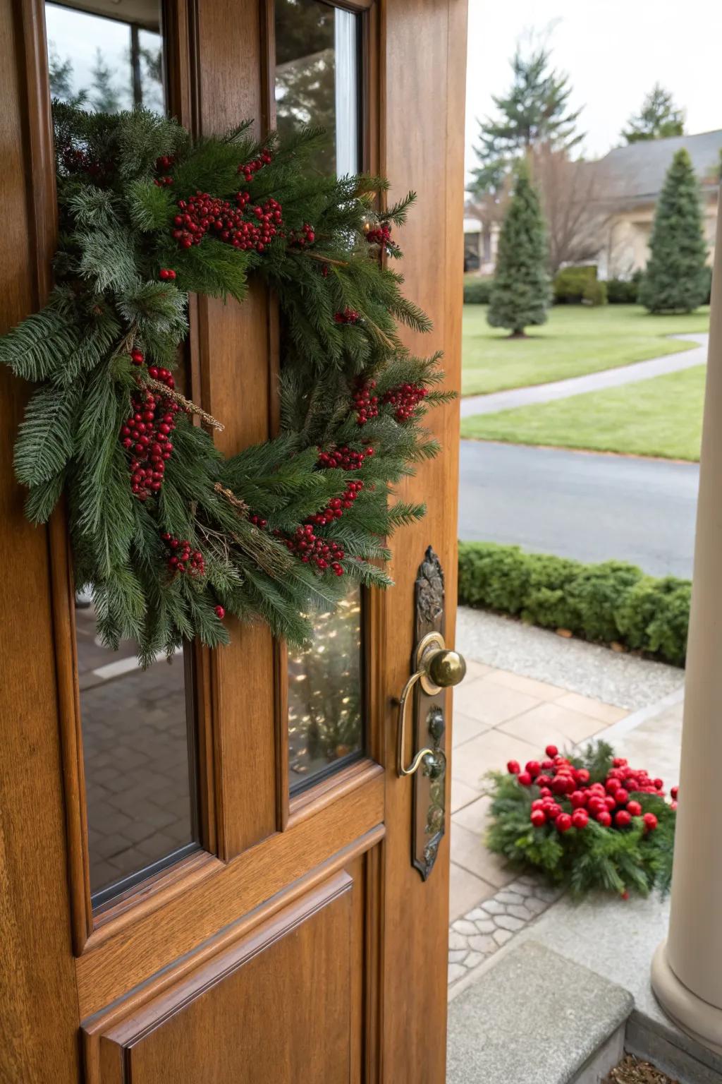 A wreath adds a welcoming touch to your front door.