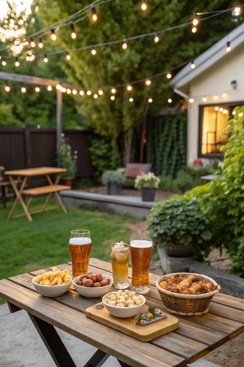 Casual dining setups make snacking easy.