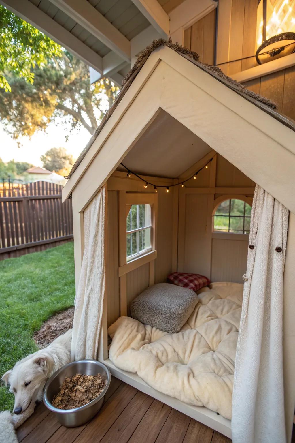 A cozy interior with plush bedding for ultimate comfort.