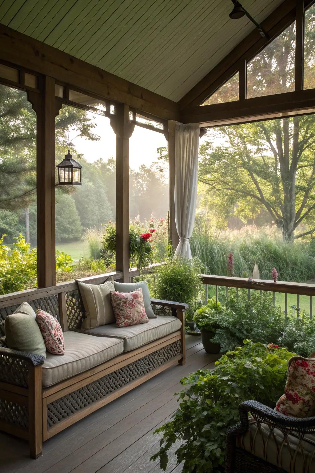 A covered nook shields you from the elements.