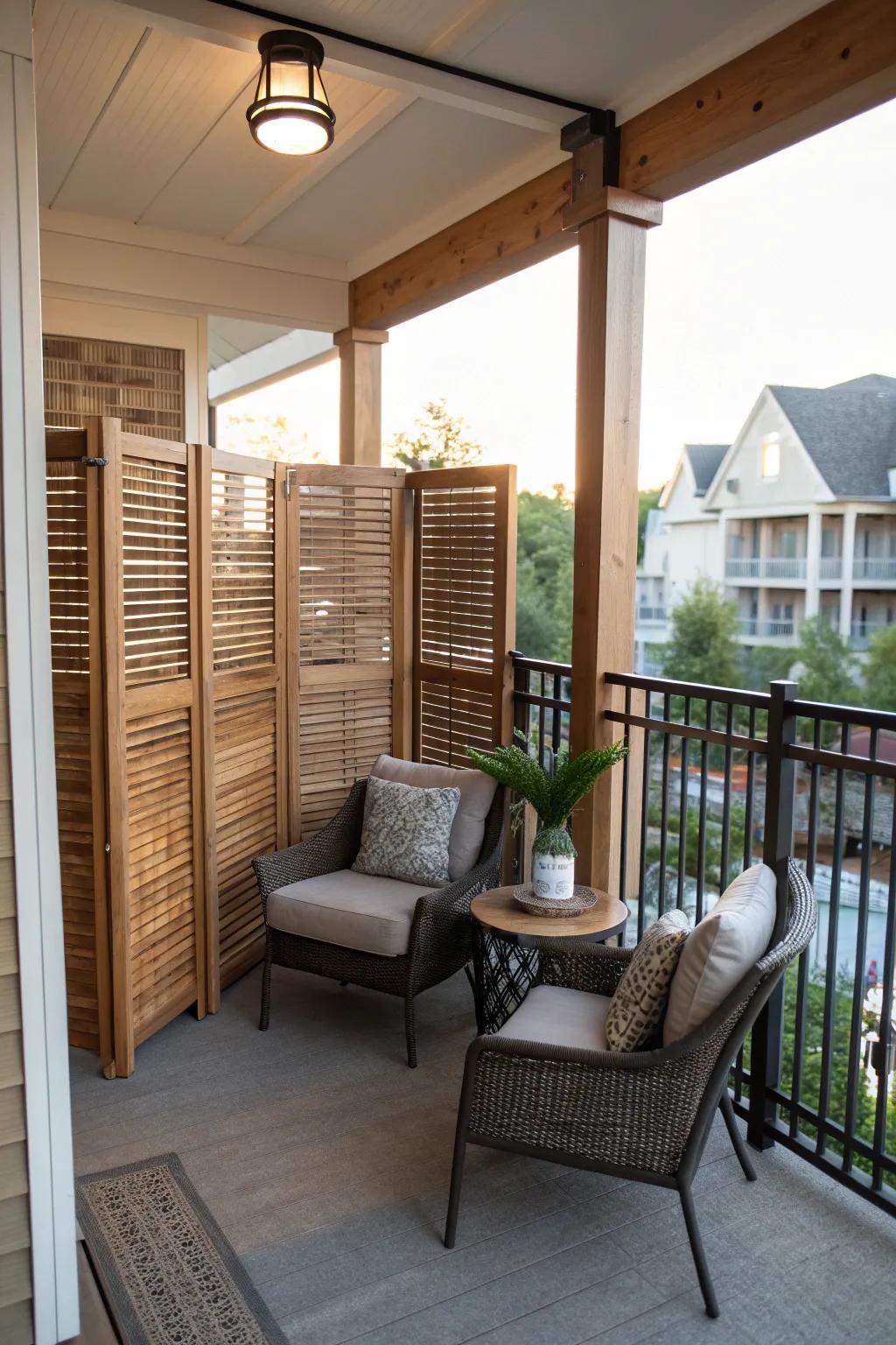 Create a private retreat with stylish screens.