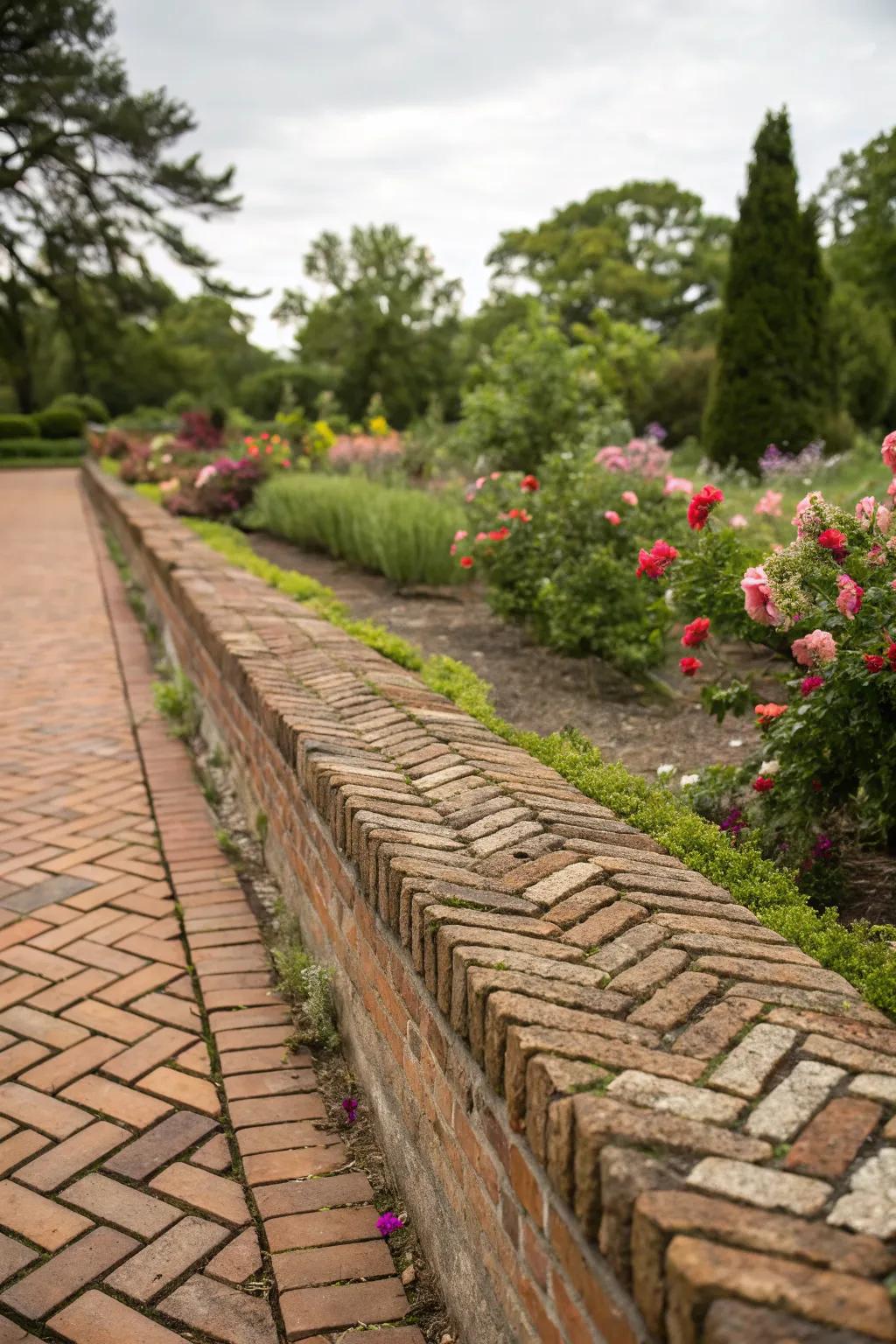Intricate brick patterns elevate the visual appeal of your garden.