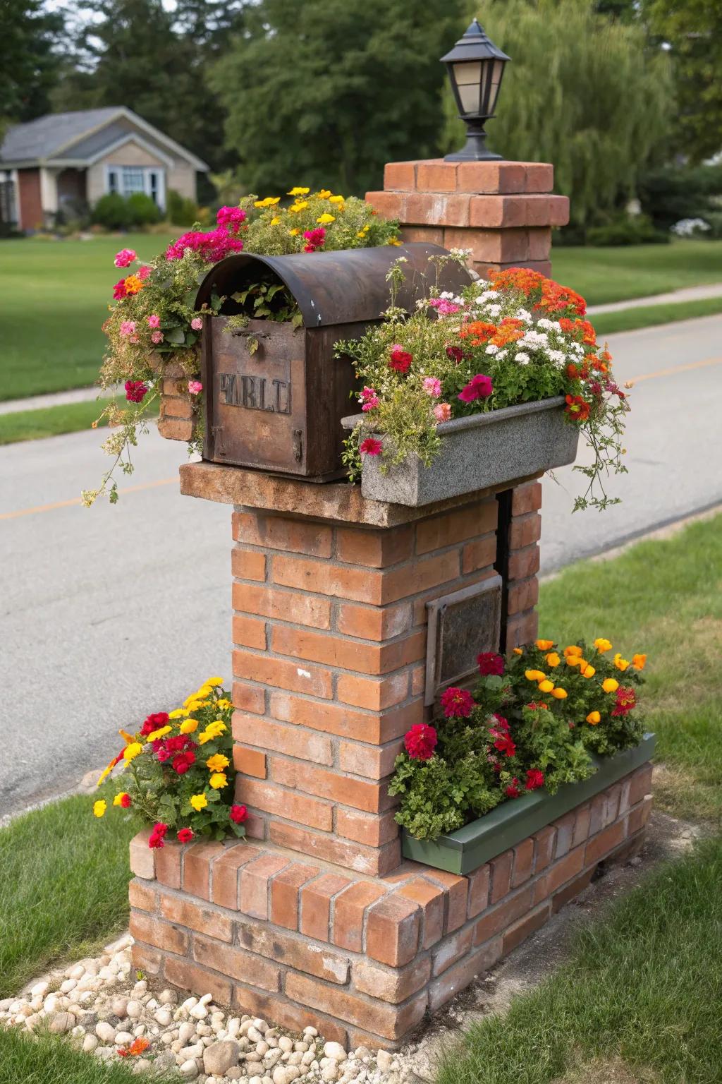 Incorporate a planter box topper for ever-changing seasonal charm.