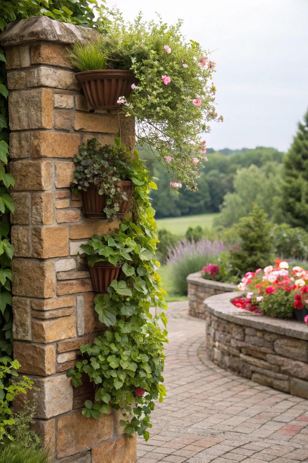 Go vertical and save space while adding beauty.