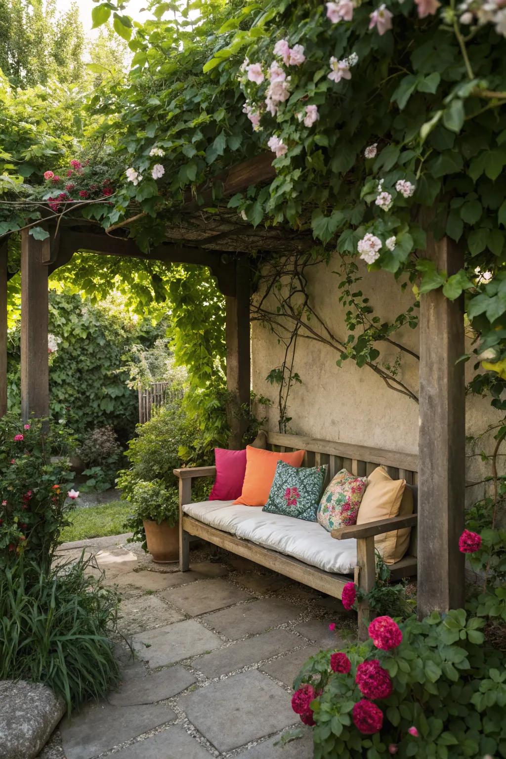 A cozy seating area invites relaxation and enjoyment of your garden.