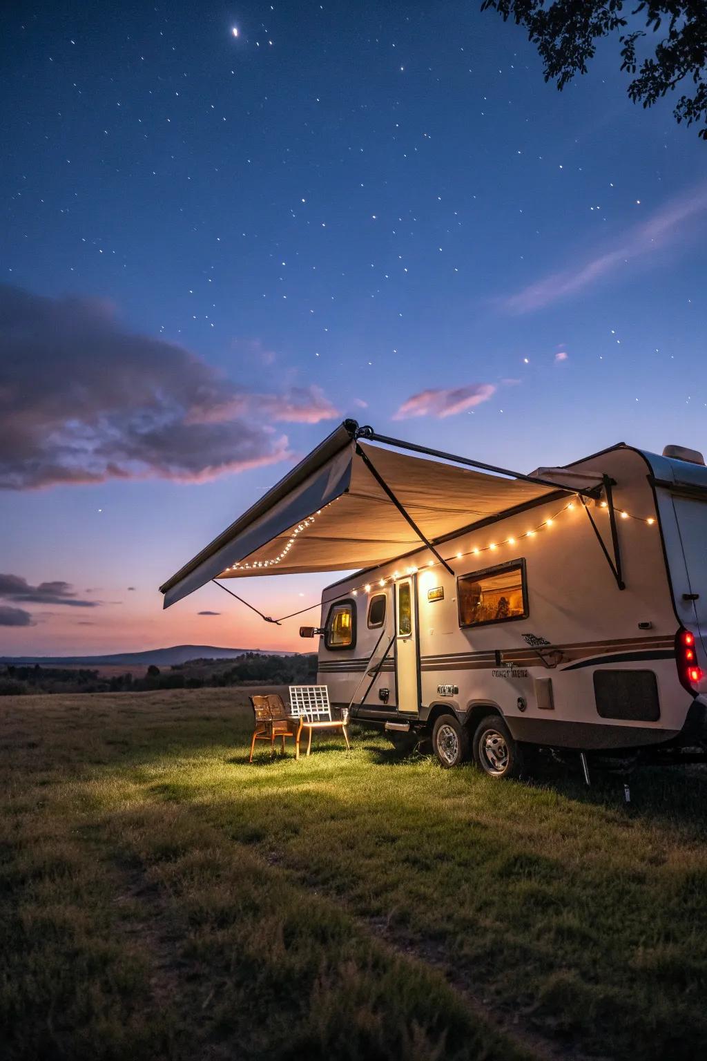 Create evening ambiance with LED lights.