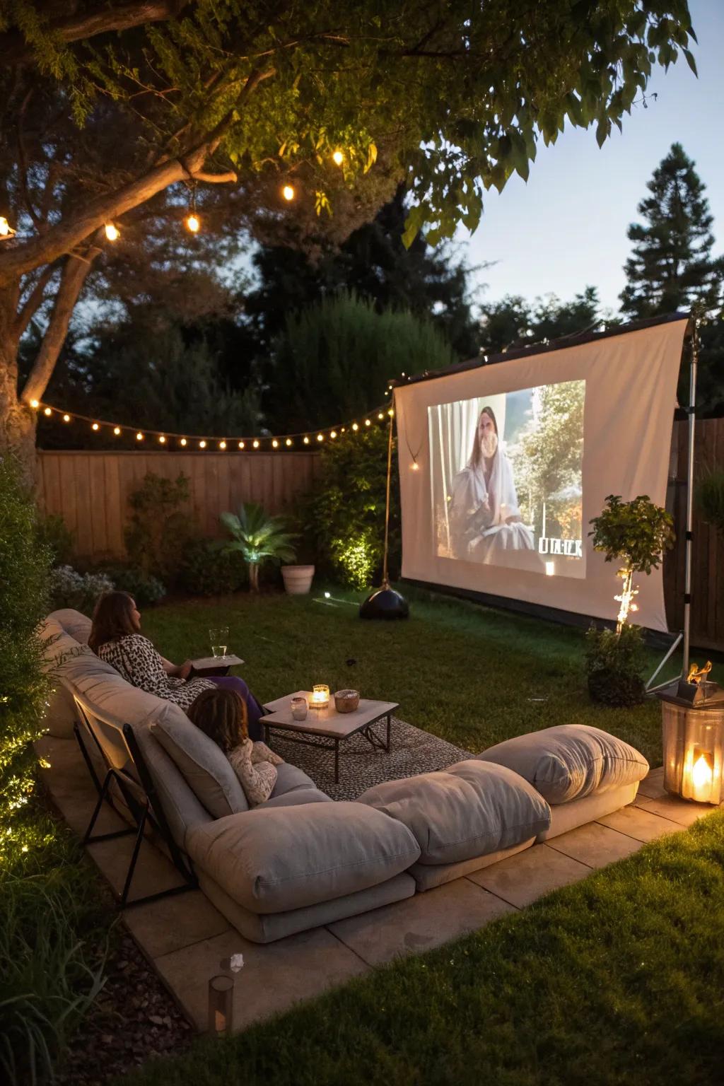 Bring the cinema to your backyard with an outdoor movie night.