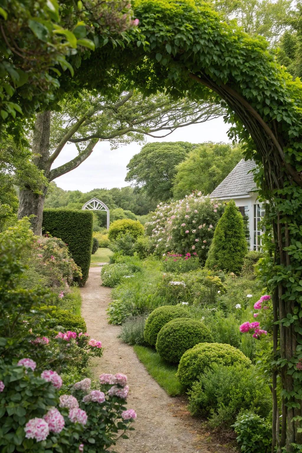 Natural elements enhancing privacy and serenity.