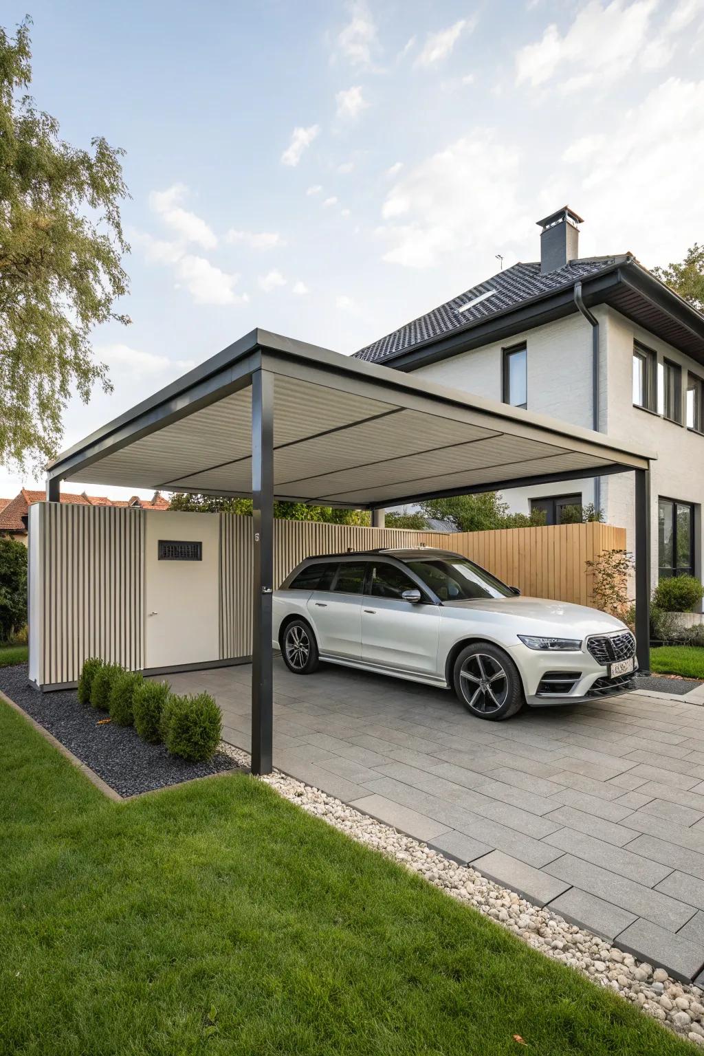Enclosed structures provide the ultimate in carport privacy.