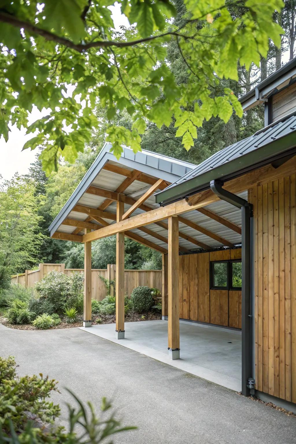 Blending different materials can elevate your carport's design.