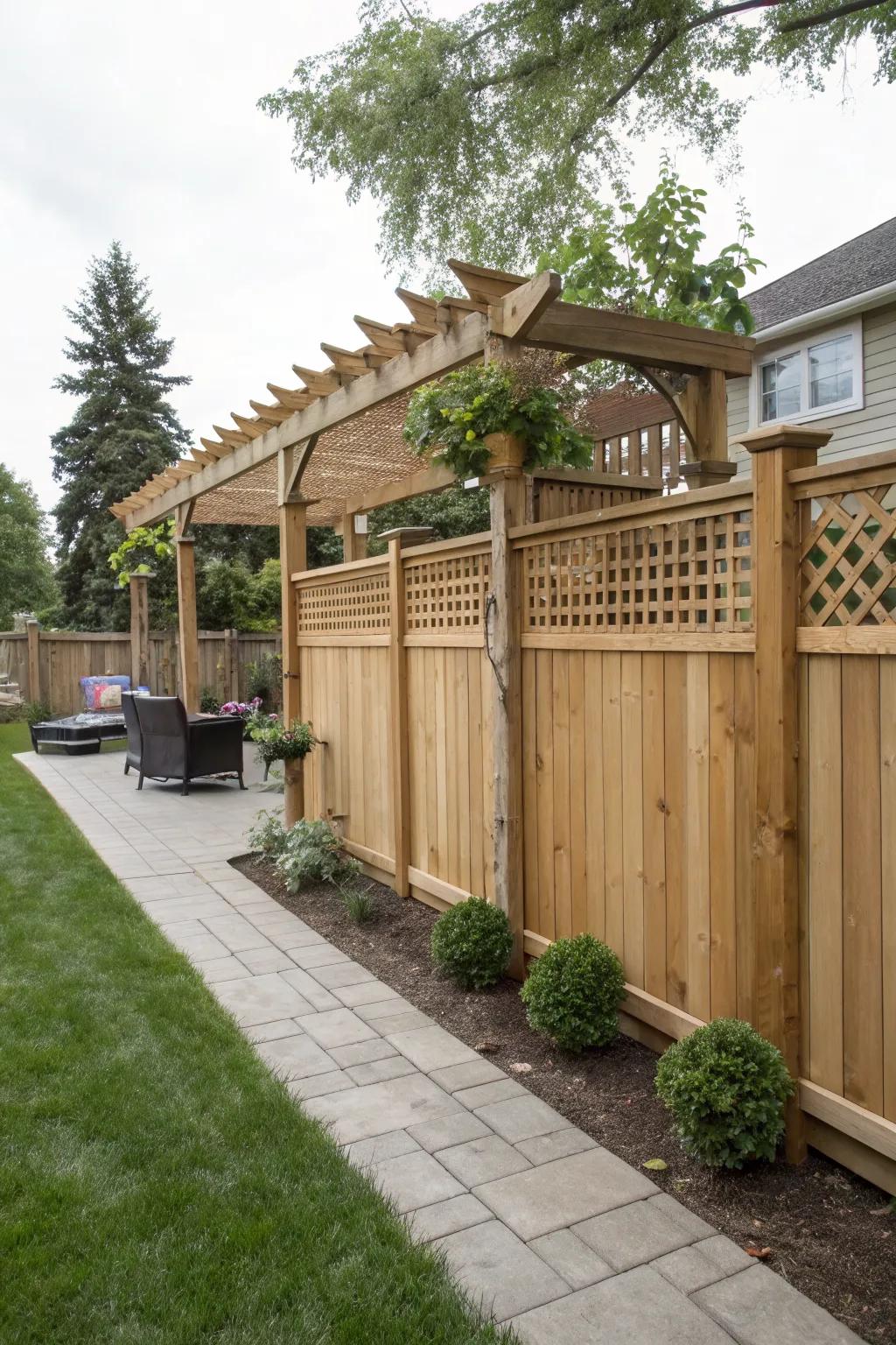 A pergola addition enhances both style and functionality.