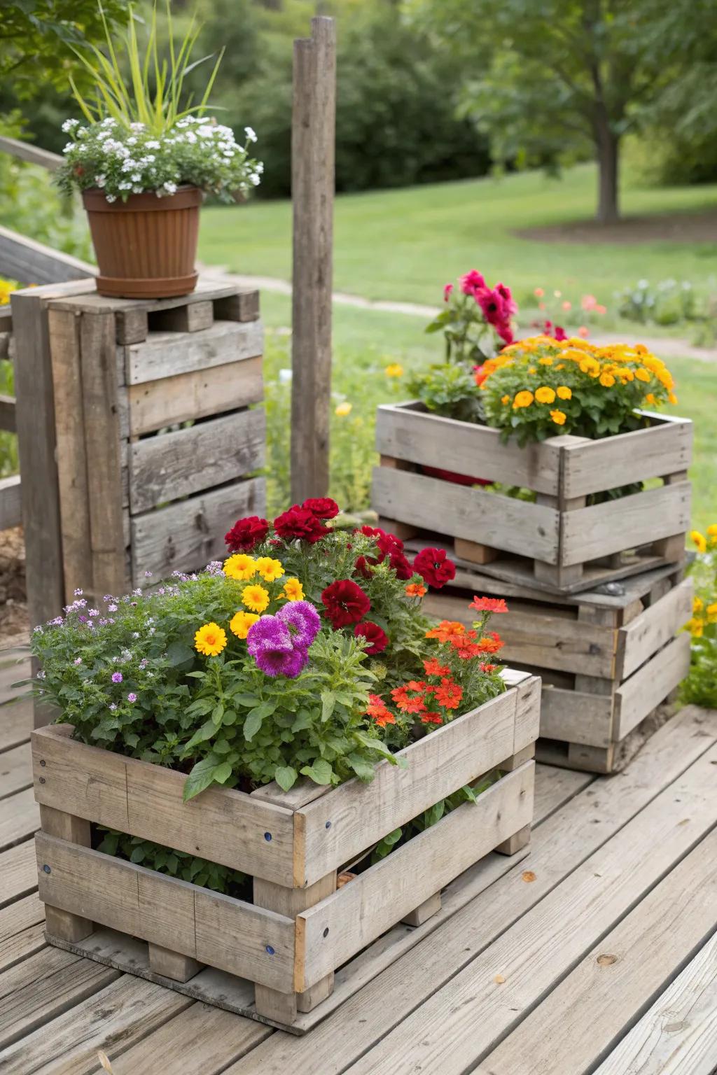 DIY planters add a personal touch to your flower beds while saving money.