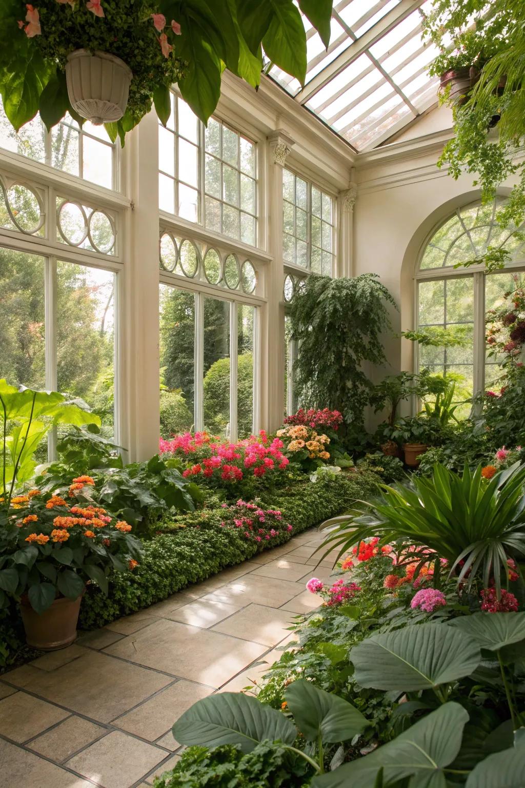 Greenery envelops this garden room, enhancing its natural appeal.
