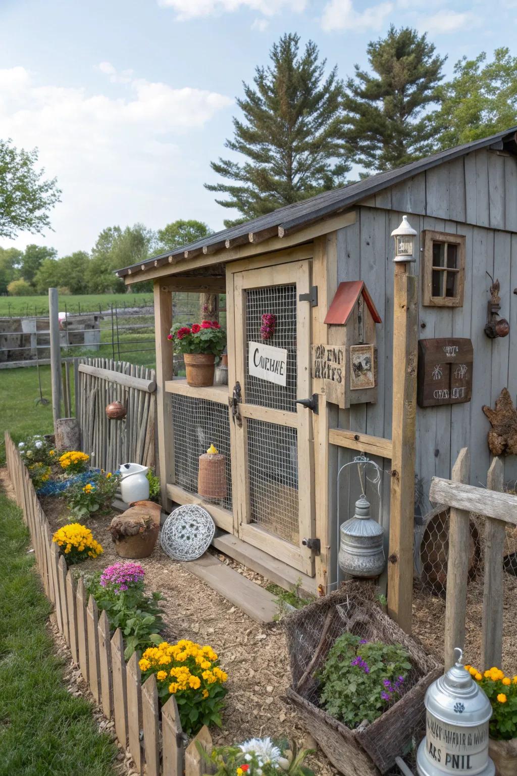 Custom DIY elements add personality to this coop.