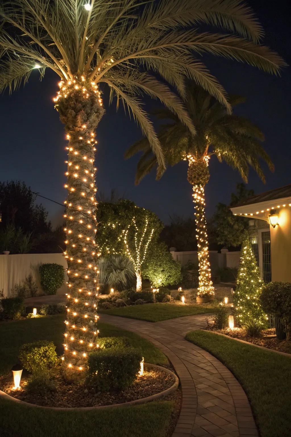 Light up your palms for festive evenings.