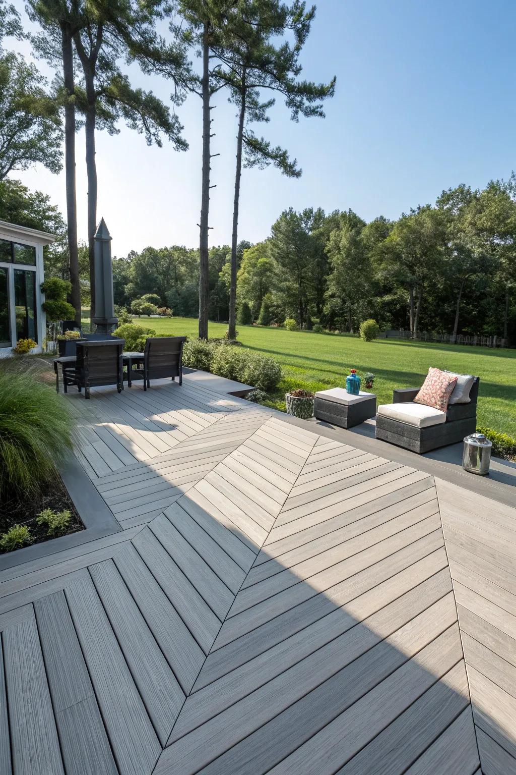 Unique decking patterns elevate the aesthetic of your outdoor space.