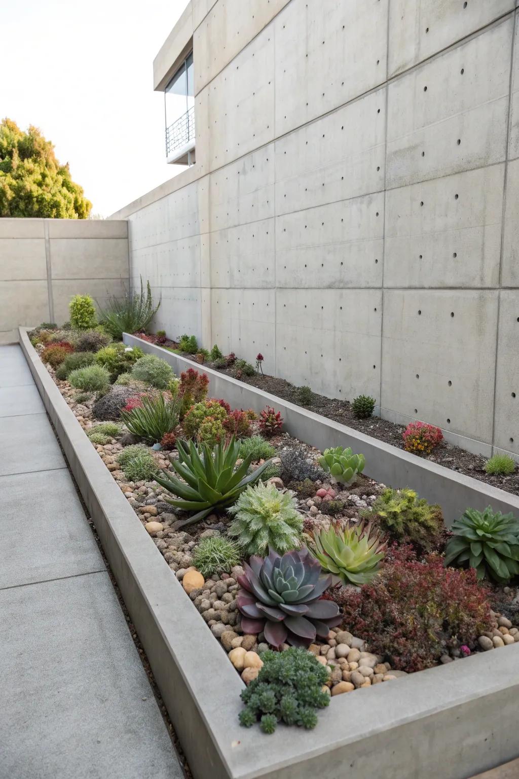 Succulents provide lush greenery with minimal upkeep.