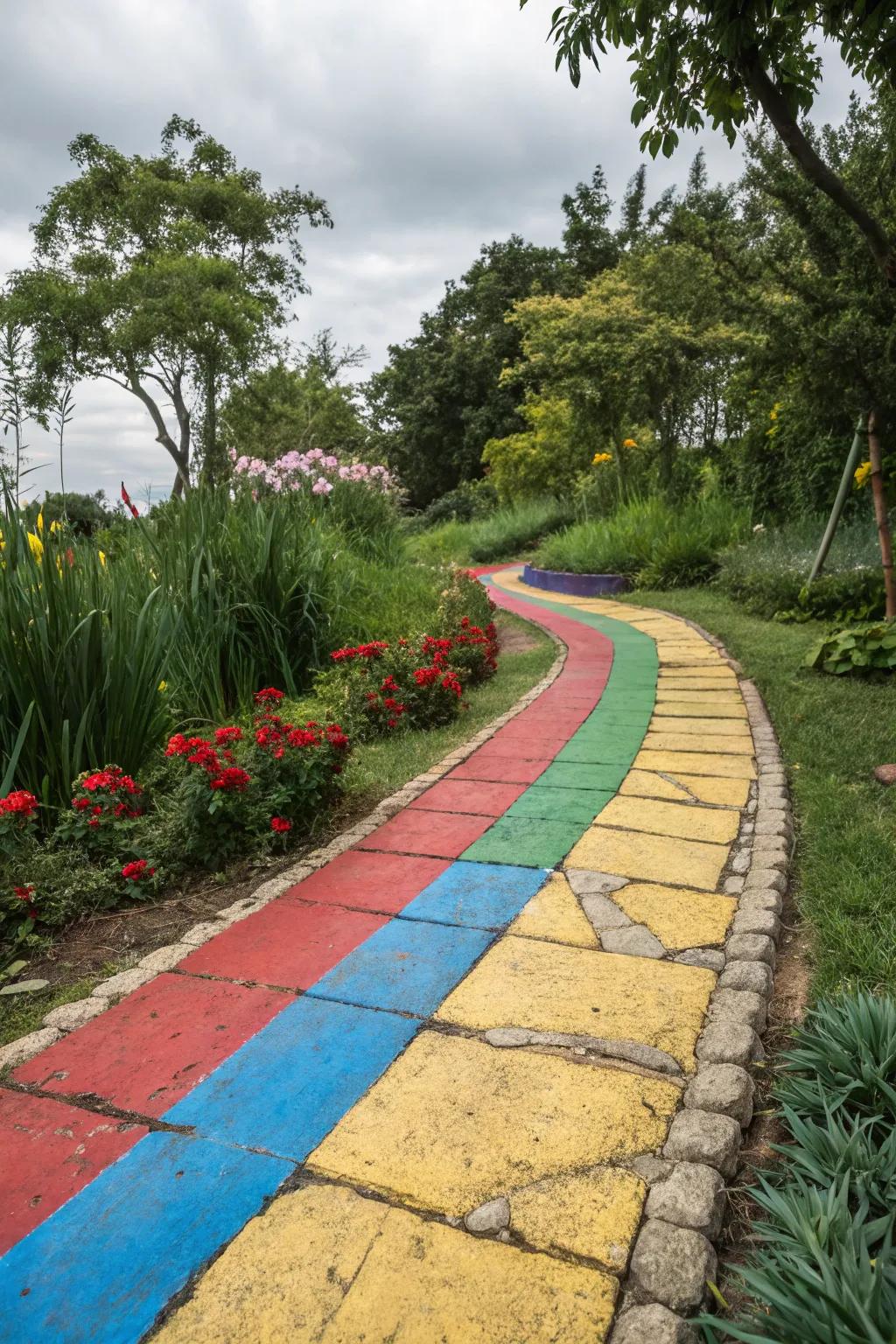 Inject personality with colorful concrete paths.