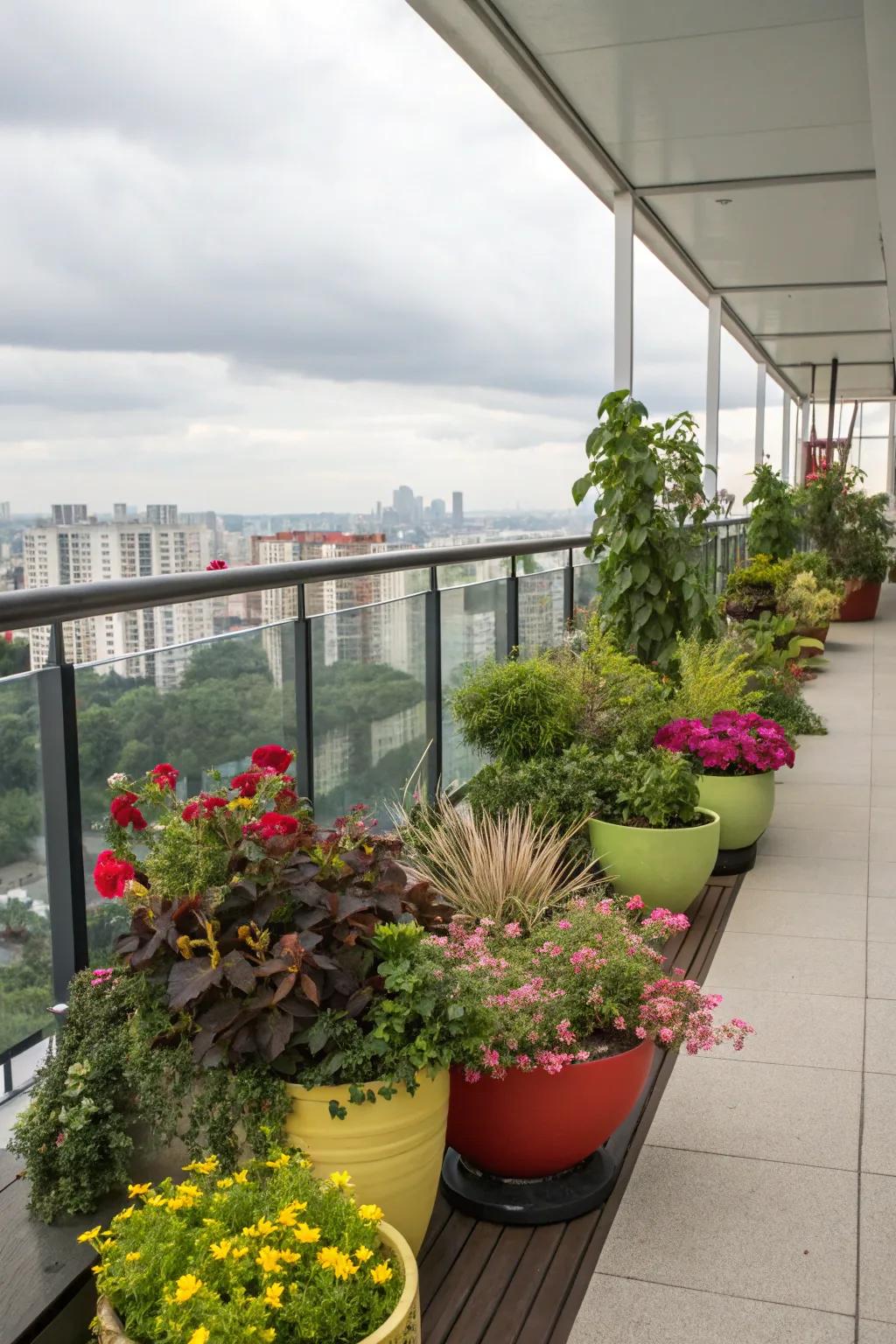 Creative pot arrangements add visual interest
