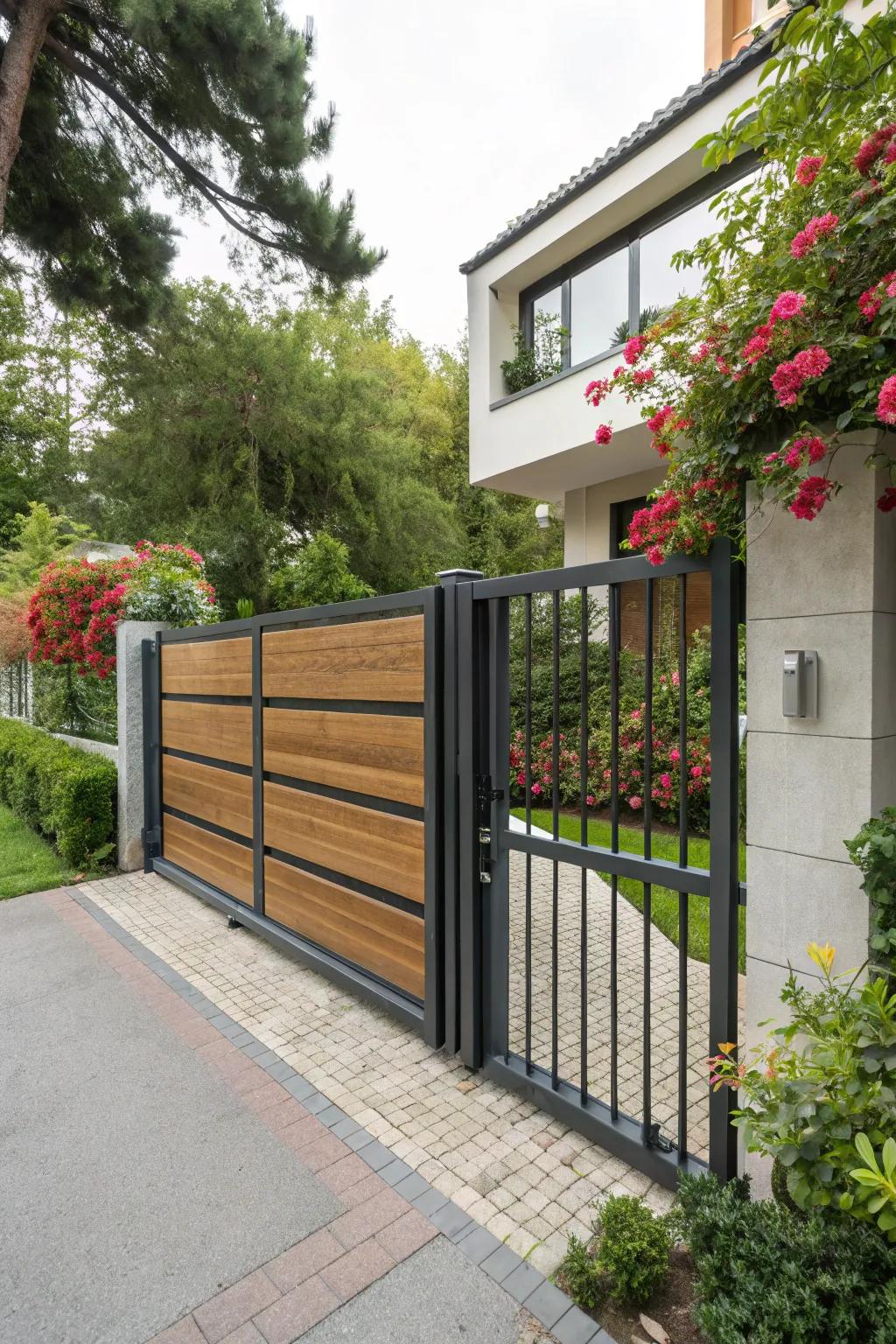Sliding gates offer space-saving solutions with a sleek design.