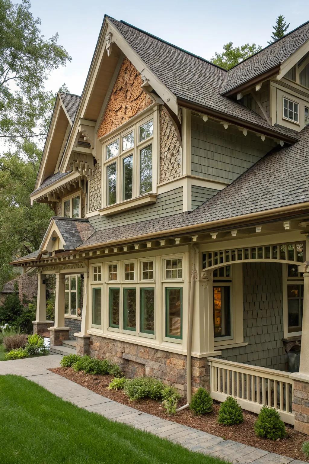 Layered sophistication: Multi-dimensional trim adds depth.