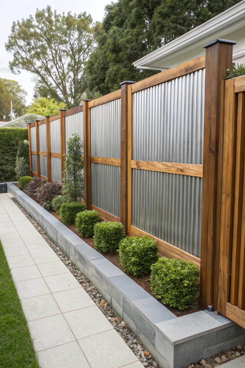 Create a modern look with corrugated metal panels.