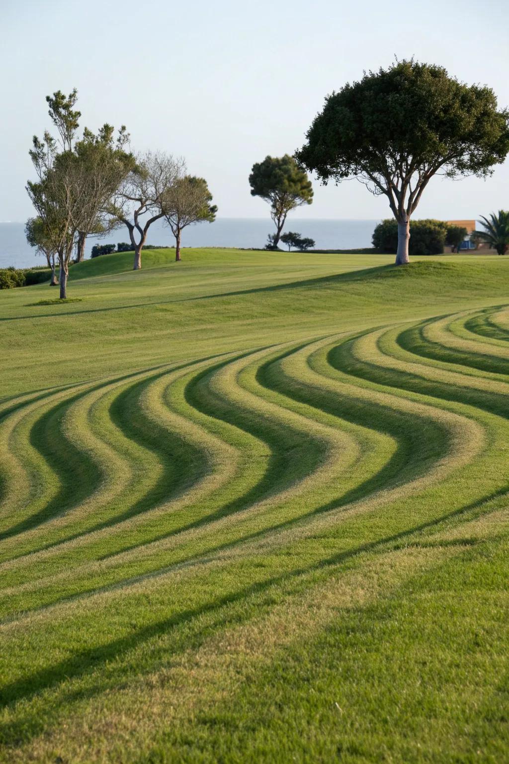 Wave patterns introduce a sense of movement and relaxation.