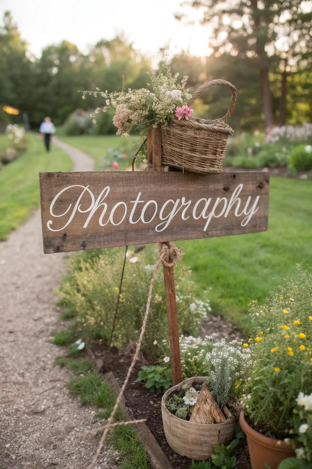 Personalized signage adds a charming touch.