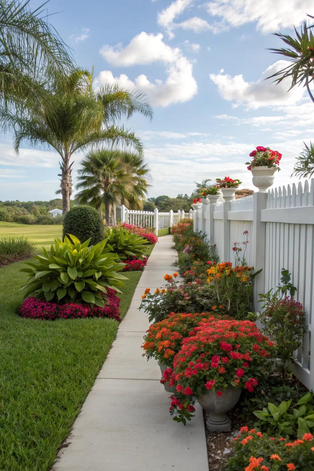 Symmetrical planting providing balance and harmony