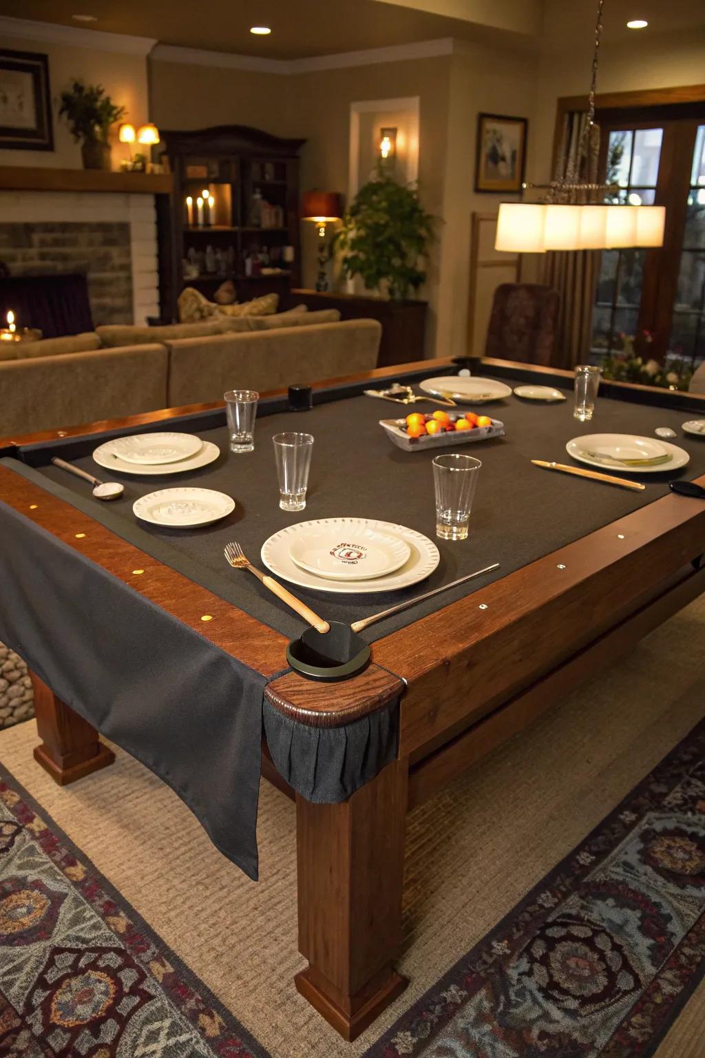 A multi-purpose cover transforms your pool table for any occasion.