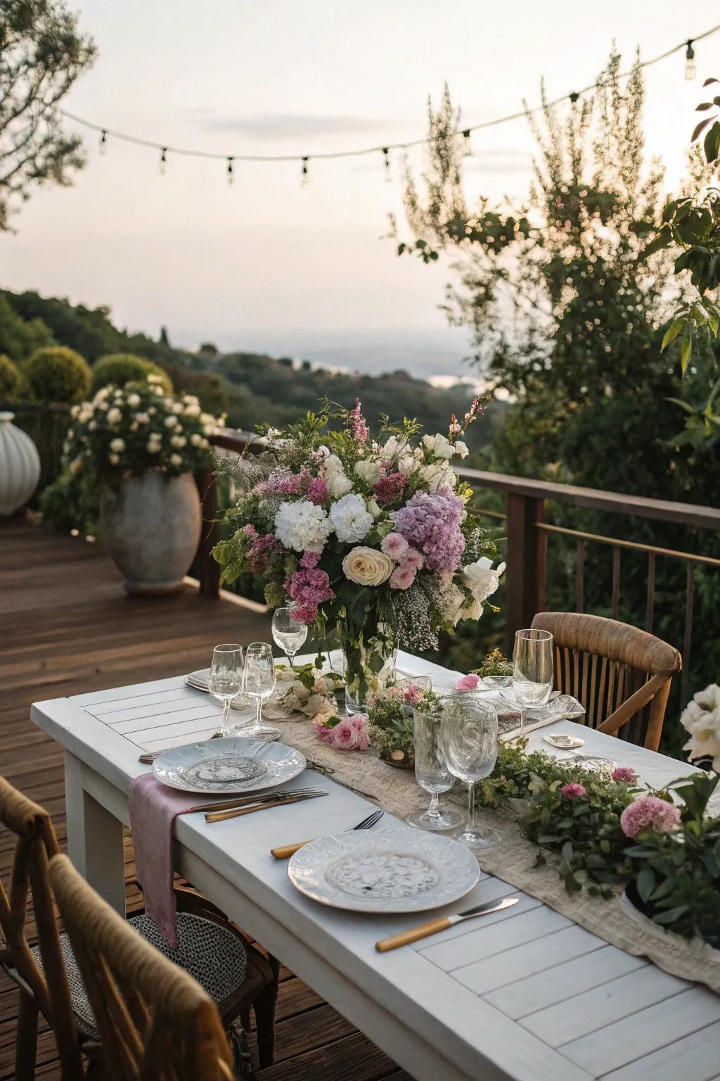 Elevate your dining experience with floral decor.